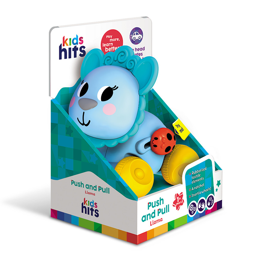 Παιχνίδι Ώθησης Και Έλξης Λάμα Για 1+Ετών Kids Hits  