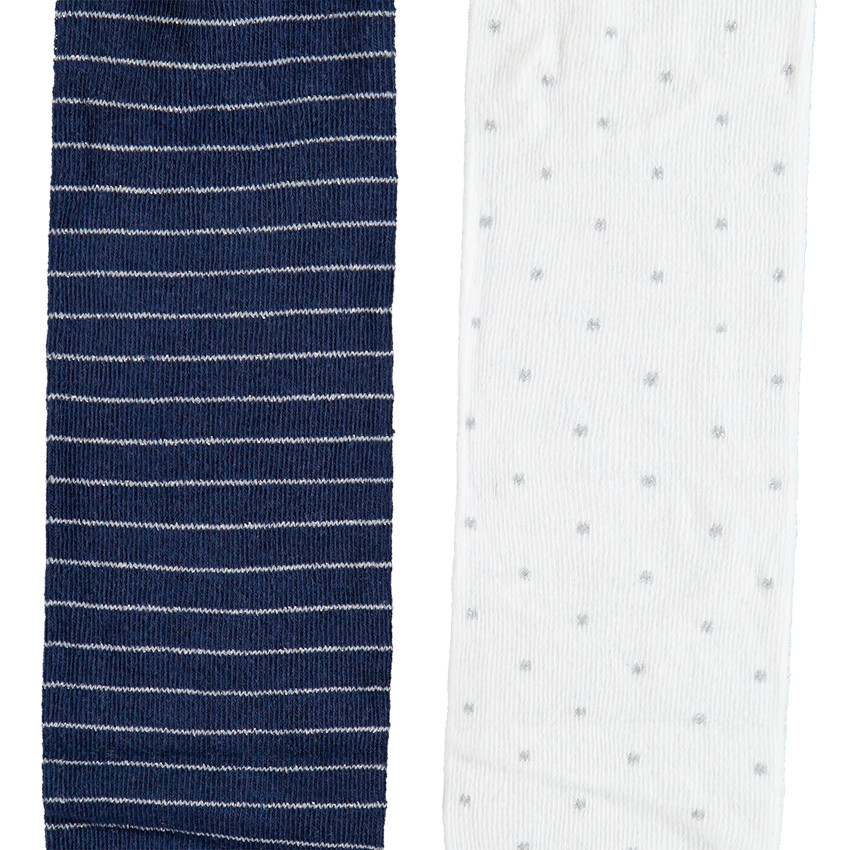 Καλσόν σετ των 2 με φαρδιές ρίγες και πουά  