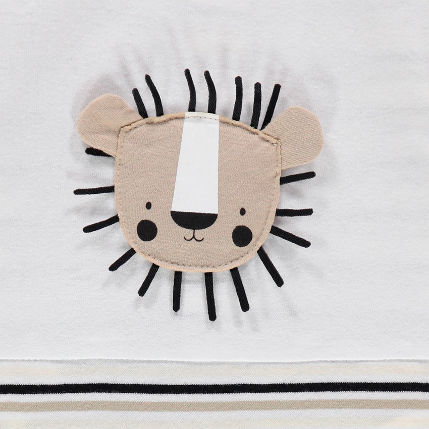 Ριγέ οργανικό φορμάκι  με ανάγλυφο λιοντάρι 