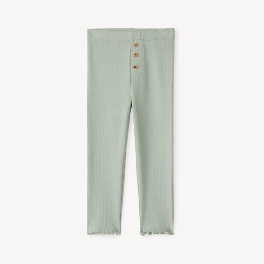 Καλσόν μονόχρωμο côtelé με κουμπιά για bebe κορίτσι 