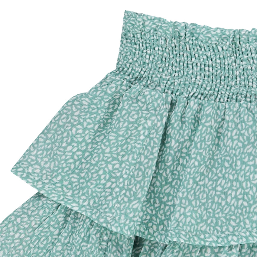 Φούστα κοντή με βολάν crépon με σχέδιο για κορίτσι 