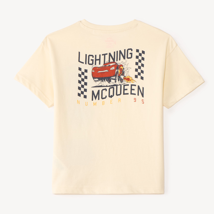 T-shirt αγοριού κοντομάνικο με τύπωμα Flash McQueen και Martin Disney Pixar 