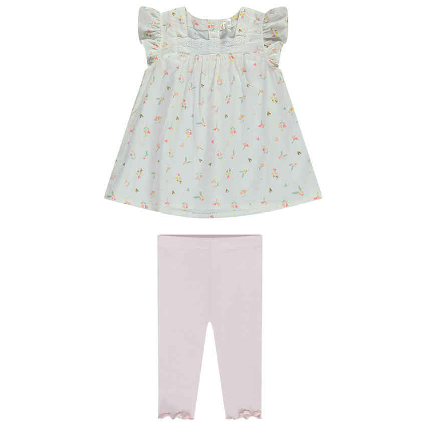 "Σετ 2 τμχ. με τοπ floral σχέδιο για μωρό κορίτσι" 