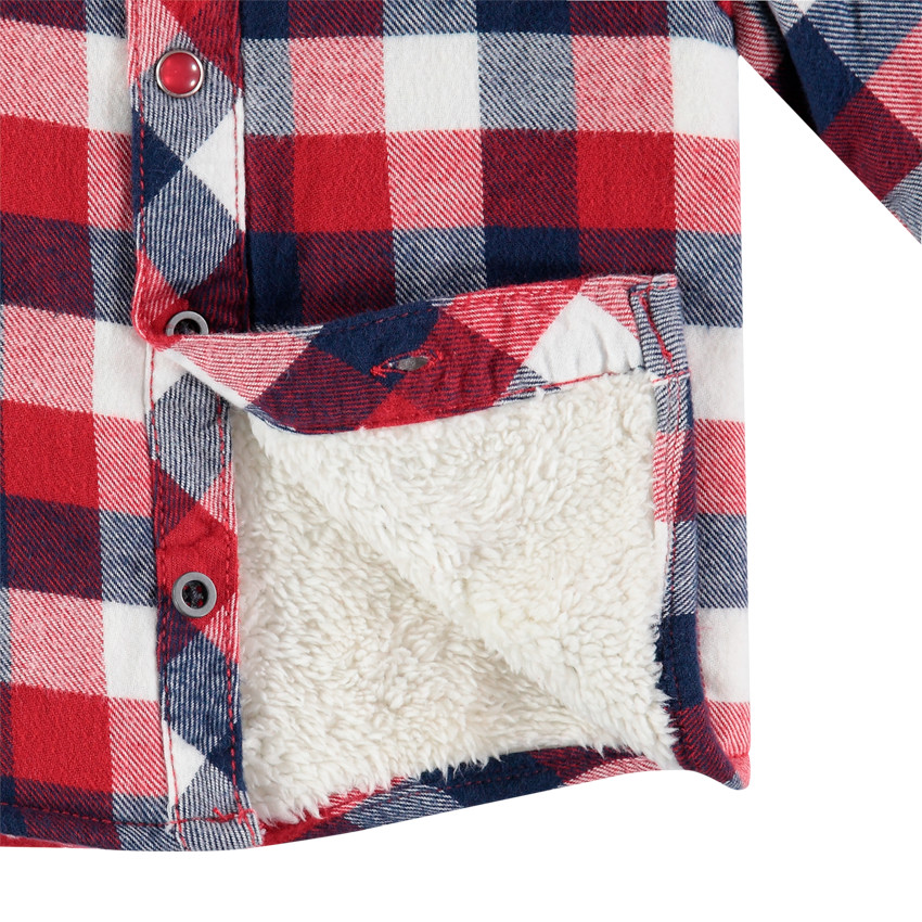 Φανελένιο καρό πουκάμισο με επένδυση από sherpa 