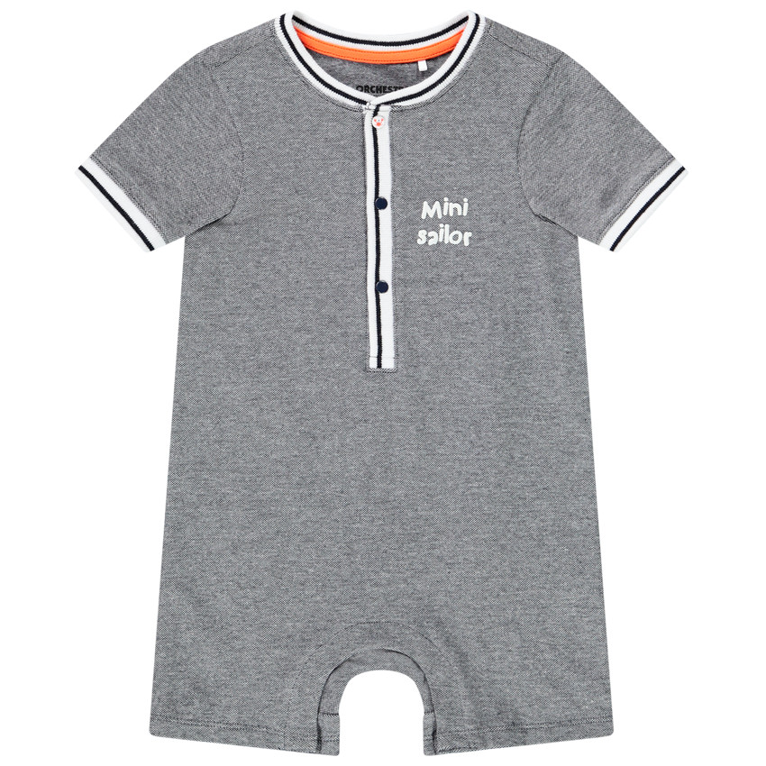 Combi κοντό πλεκτό piqué για bebe αγόρι 
