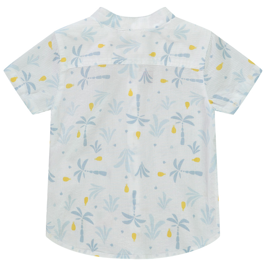 Πουκάμισο κοντομάνικο με arty print και γιακά mao για bebe αγόρι 