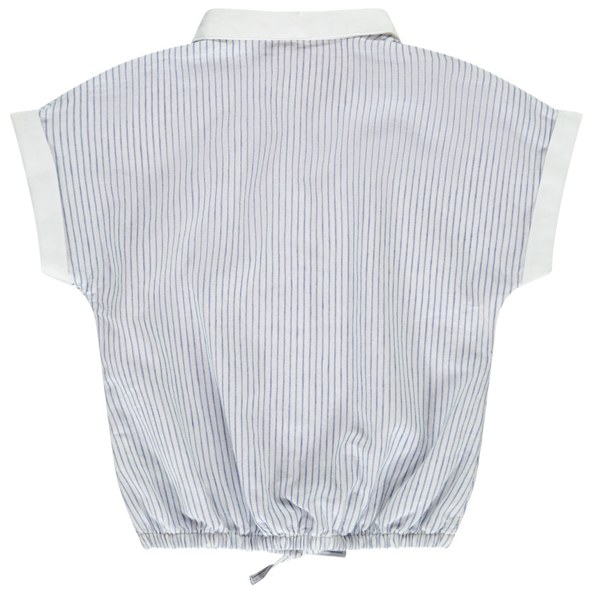 Κοντομάνικο πουκάμισο ριγέ με φιόγκο για κορίτσι 