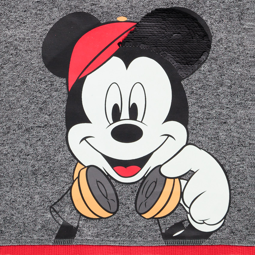 Sweat en molleton à capuche print Mickey Disney et sequins 