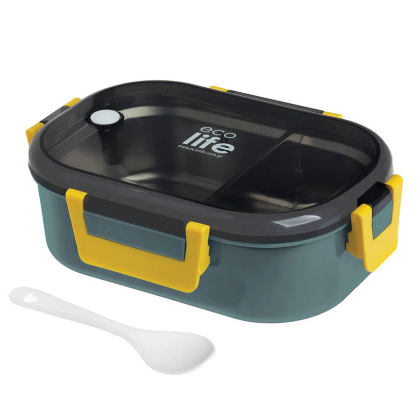 Δοχείο Φαγητού Ecolife Με Χώρισμα Πράσινο (Forest Green) 900ml 