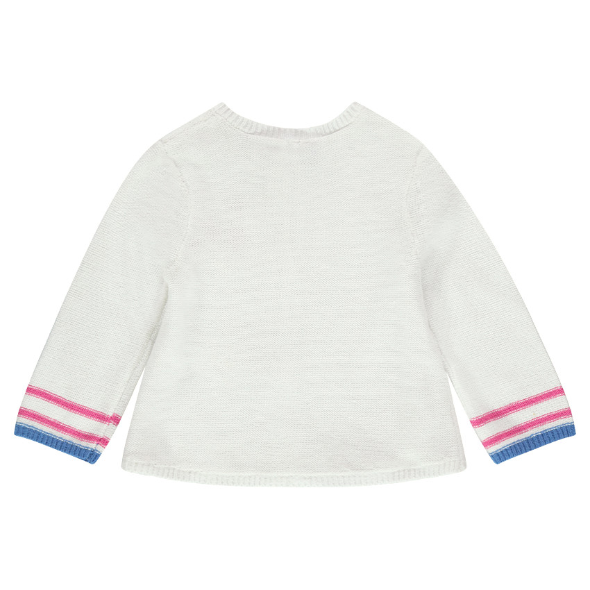 Gilet en coton avec poulpe brodé et rayures fantaisie 