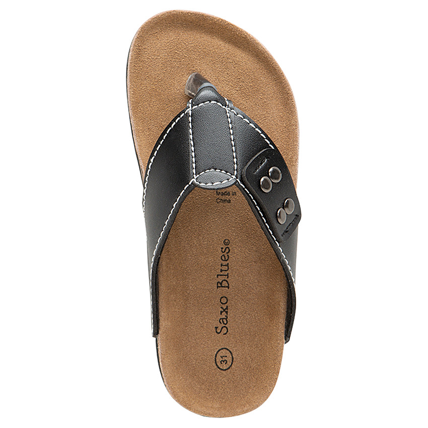 Πέδιλα με λουράκι από συνθετικό δέρμα και φαρδιά ενιαία σόλα με όψη φελλού 