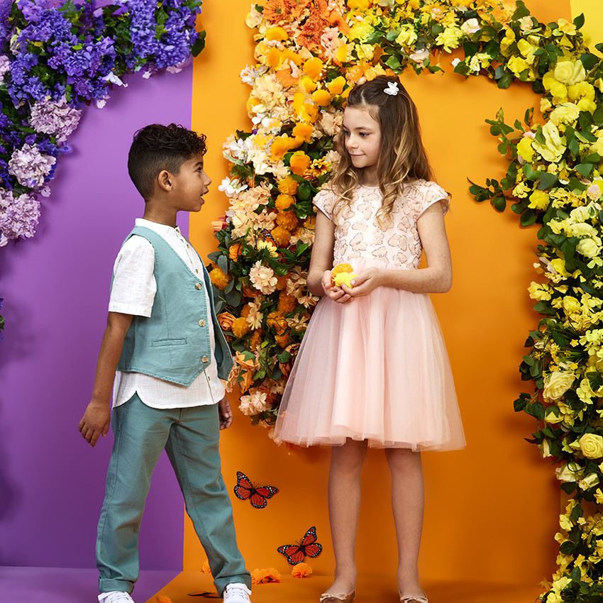 Πουκάμισο κοντομάνικο ριγέ με γιακά mao για αγόρι 