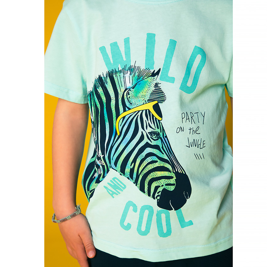 T-shirt manches courtes print zèbre pour garçon 
