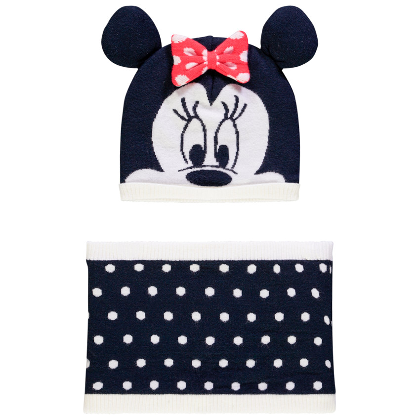 Σετ σκούφος και snood πλεκτή διπλή sherpa Minnie Disney  Additional Σετ σκούφος και snood πλεκτή διπλή sherpa Minnie Disney