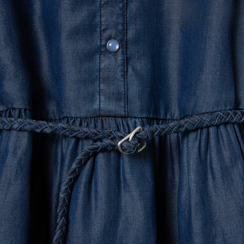 Μακρυμάνικο φόρεμα από tencel με κεντήματα 