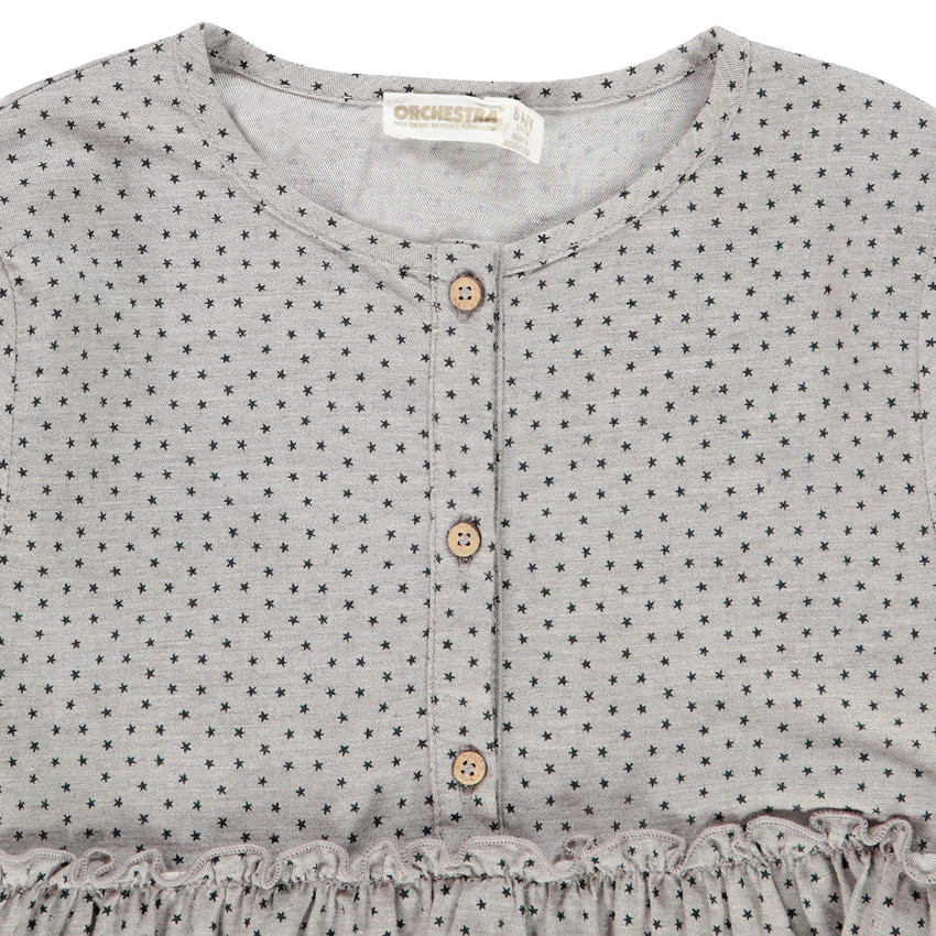 Τουνίκ μακρυμάνικο με αστέρια με σχέδια σε όλη την επιφάνεια 