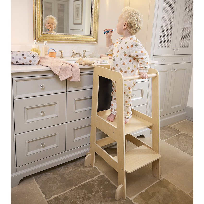 Πύργος εκμάθησης Premissori με μαυροπίνακα από ξύλο σε φυσικό χρώμα 