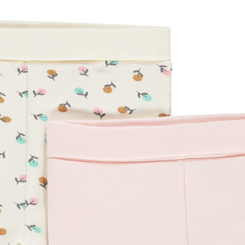 Σετ από 2 κολάν με σχέδιο φρούτα και λαγουδάκια για bebe κορίτσι 