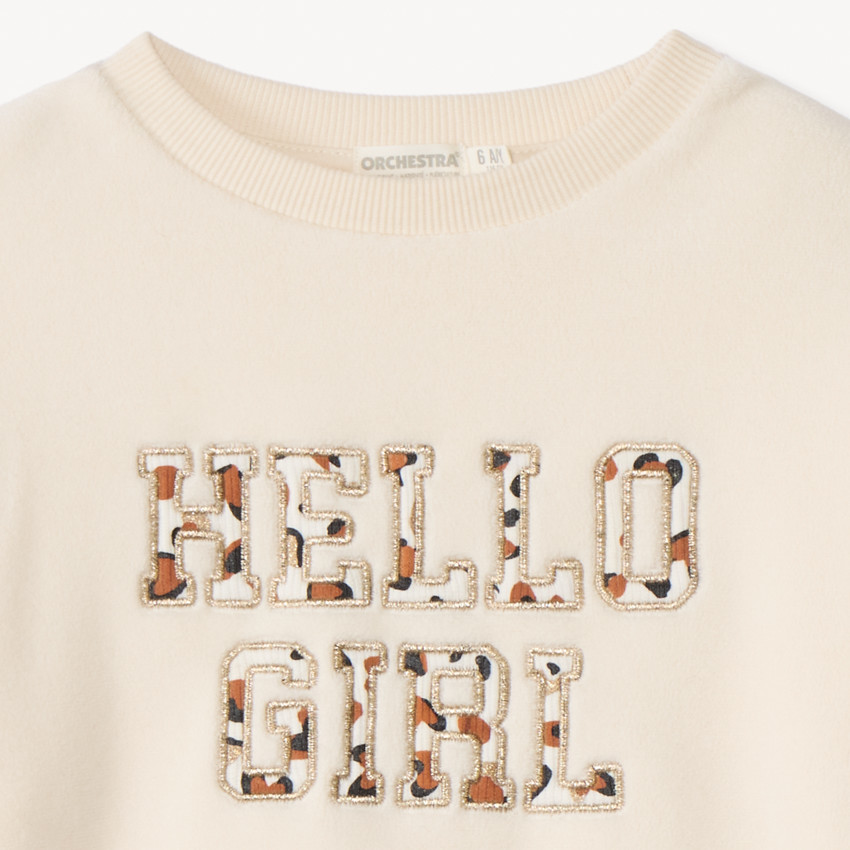 Φούτερ πολαρέ oversize με patchs Moucheté για κορίτσι 