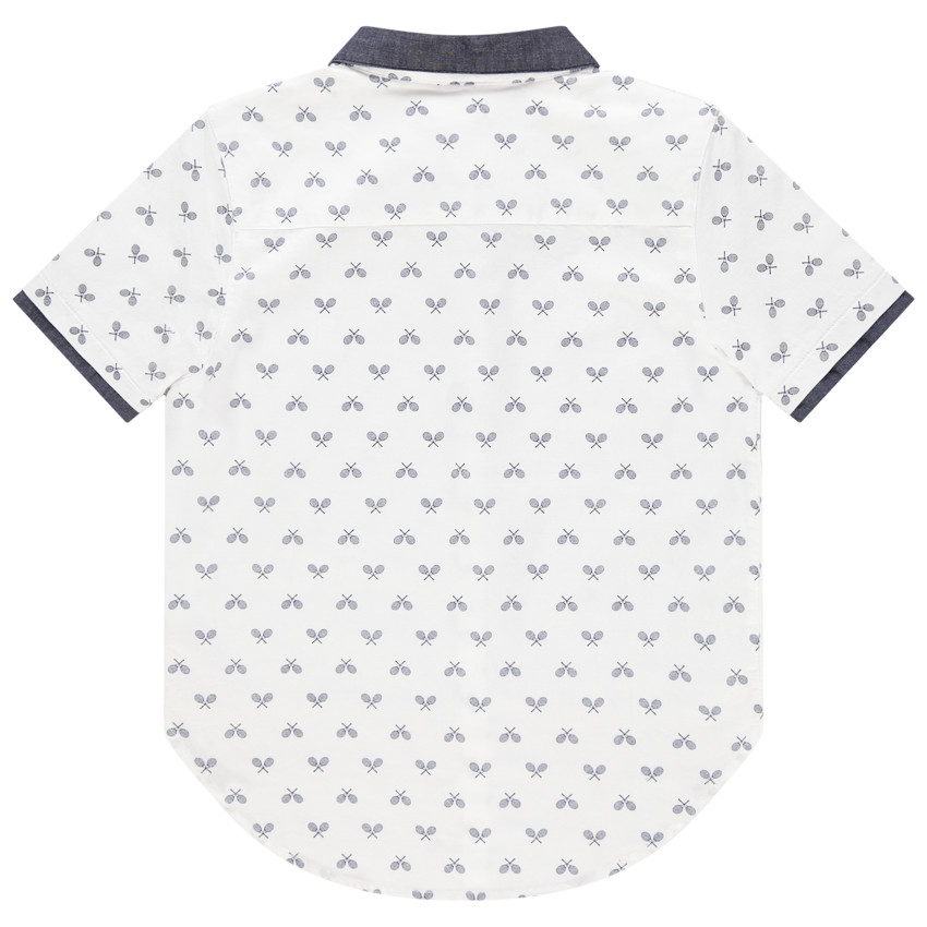 Πουκάμισο κοντομάνικο με σχέδιο με λεπτομέρειες chambray 