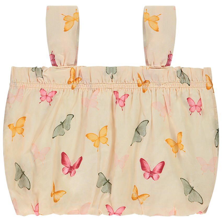 Κροπ τοπ effet boule με σχέδιο πεταλούδες για κορίτσι 