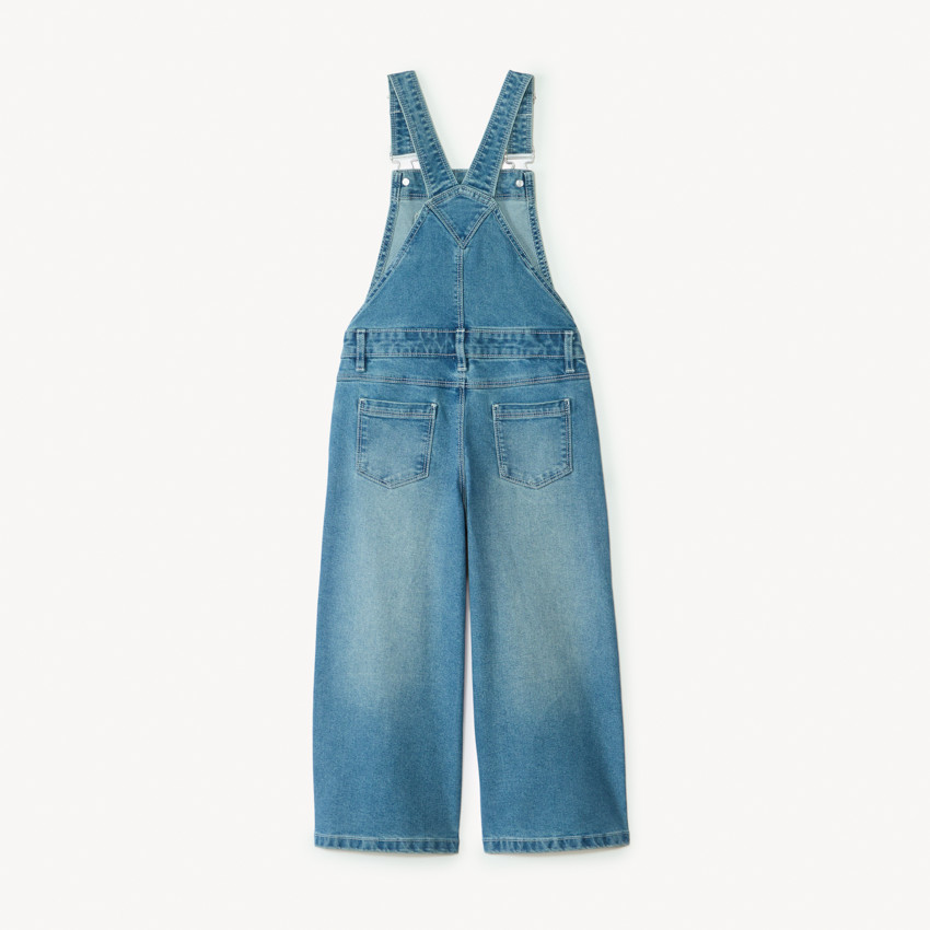 Salopette longue coupe large en jean pour fille 