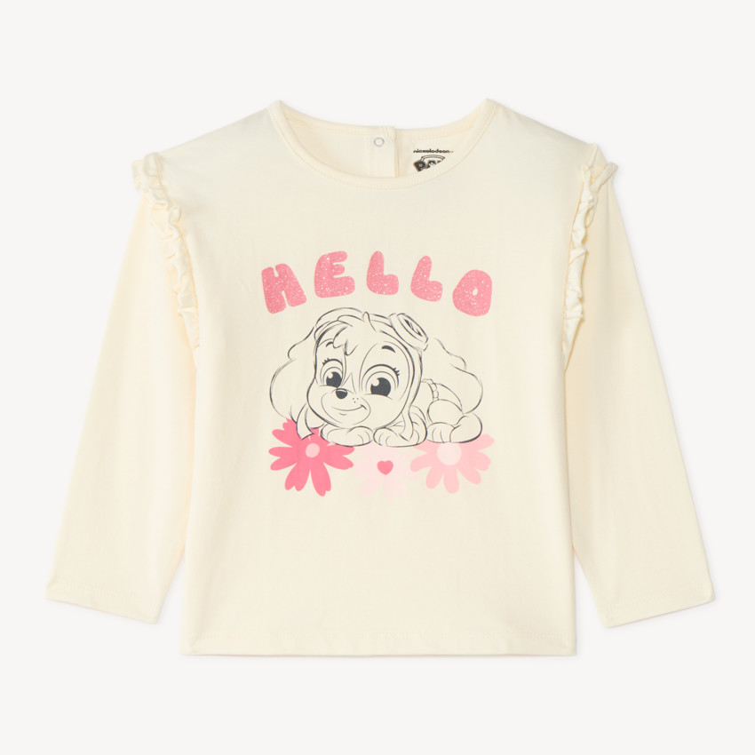 T-shirt à manches longues pour bébé fille avec motif Stella Pat'Patrouille. 