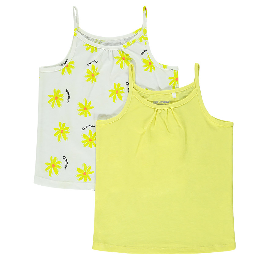 Lot de 5 débardeurs en jersey pour fille Main Lot de 5 débardeurs en jersey pour fille
