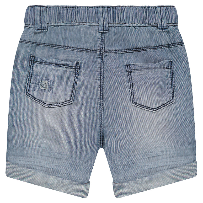 Τζιν βερμούδα με used όψη και στάμπα καγιάκ 