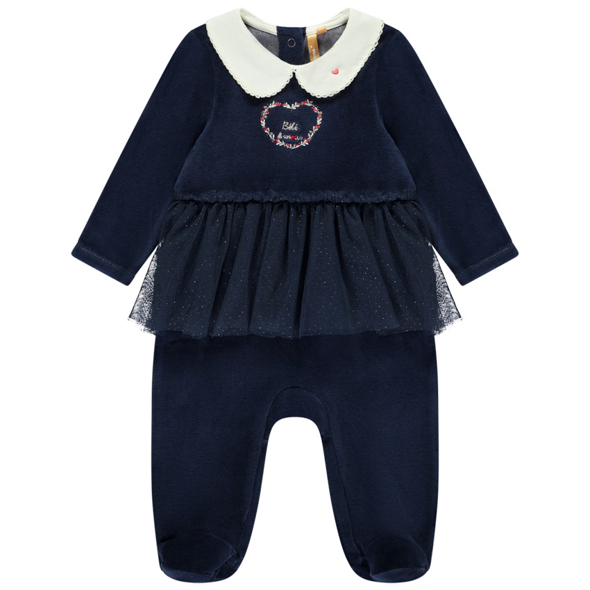 Φορμάκι βελουτέ και τούλι με εφέ 2 σε 1 για κορίτσι μωρό 