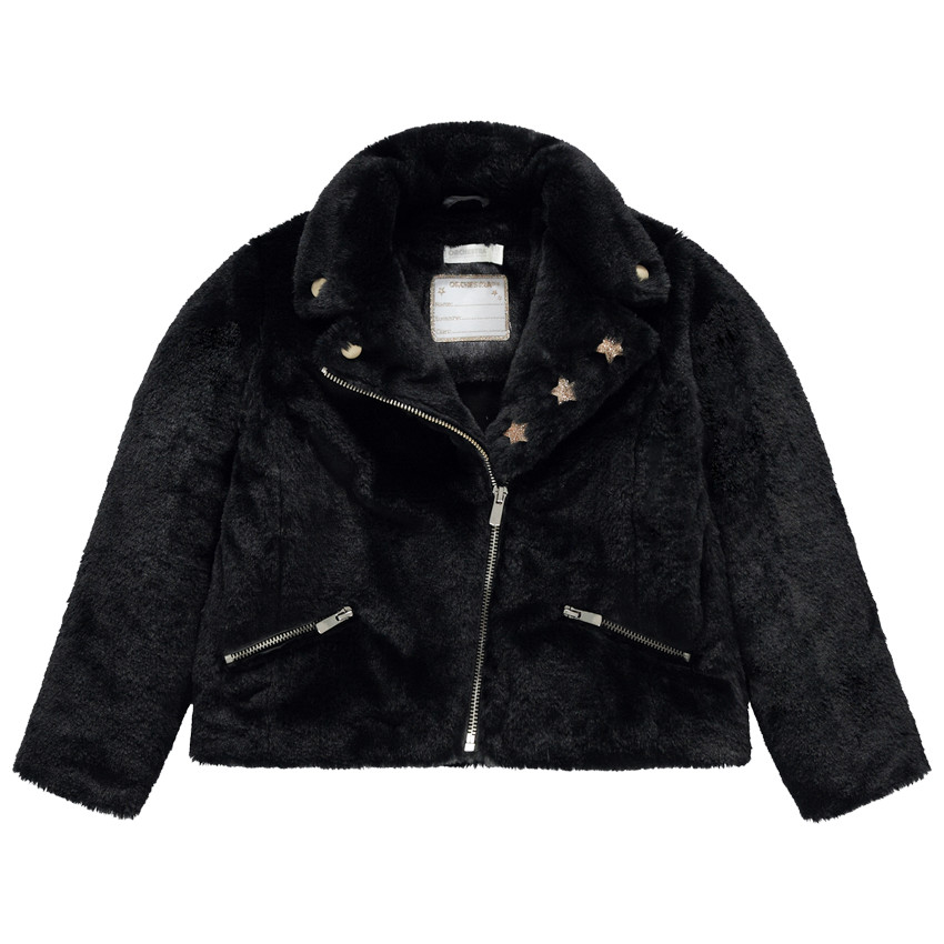 Veste en sherpa à col cranté et poches zippées 