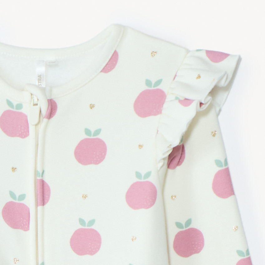 Dors-bien contrecollé et imprimé pommes pour bébé fille  