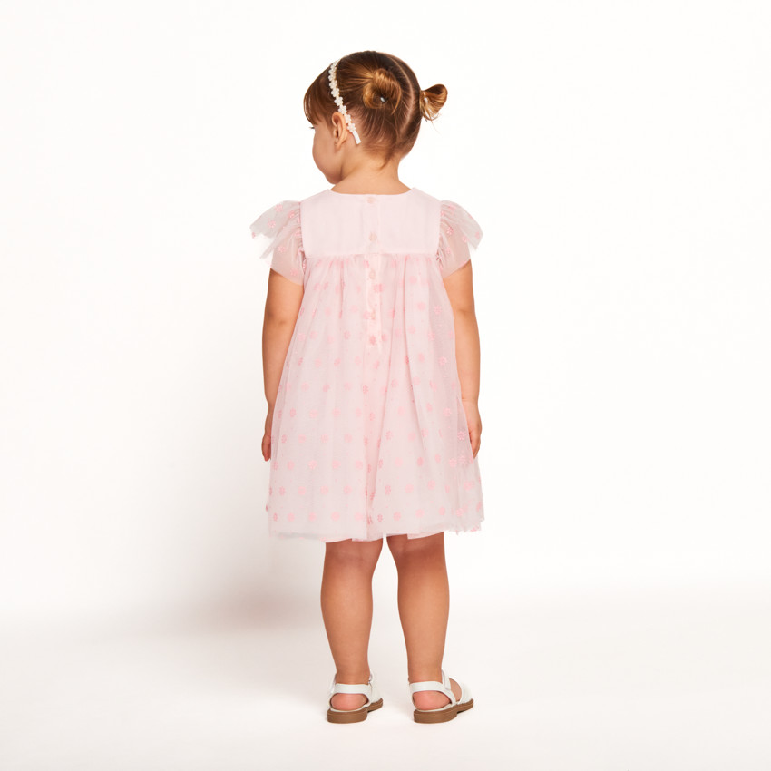 Robe de cérémonie en tulle fleuri pour bébé fille 