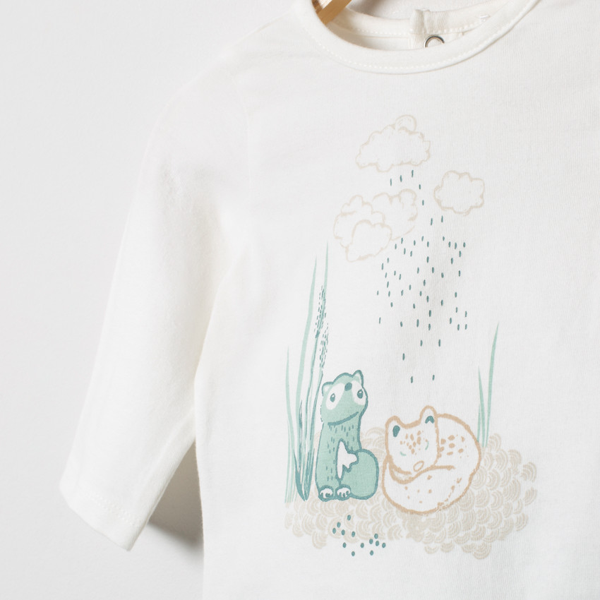 Ensemble en coton à animaux printés et pantalon imprimé all-over 