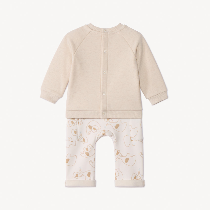 Σετ 2 τμχ. molleton με σχέδιο ελέφαντες για μωρό 