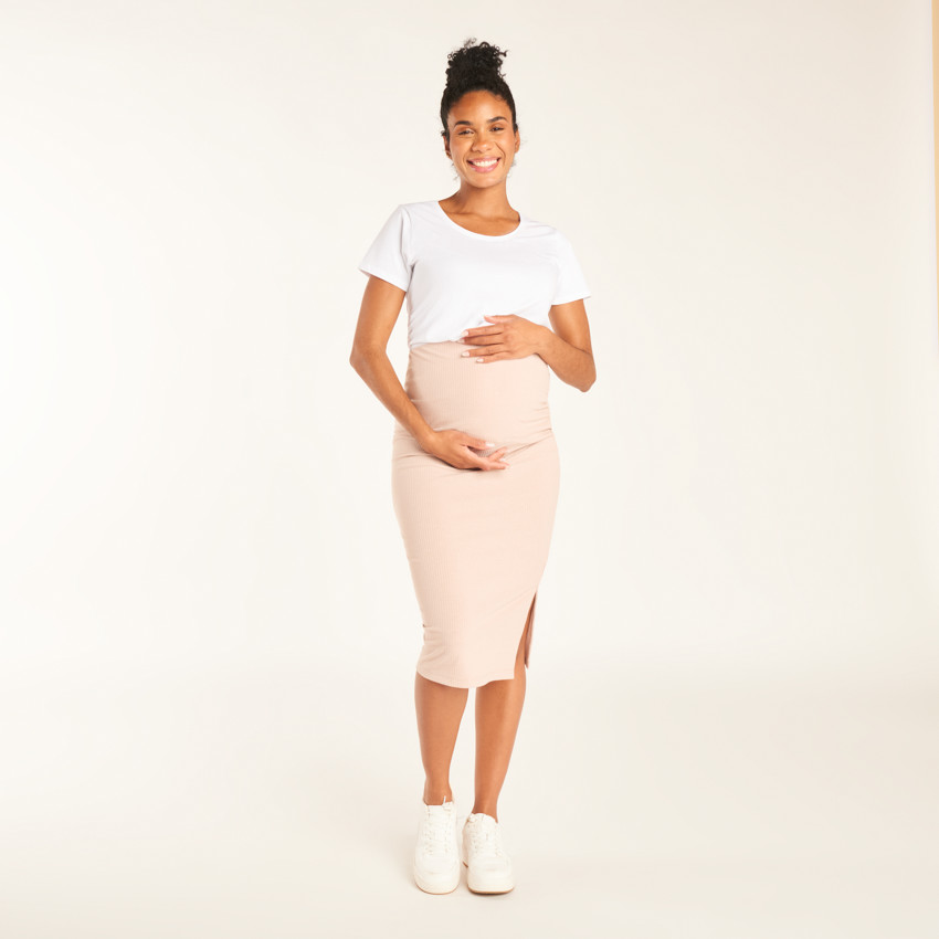 Μακριά εφαρμοστή φούστα μονόχρωμη για γυναίκες 