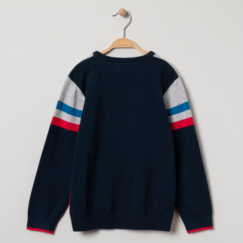 Pull en tricot tricolore Spiderman en jacquard 