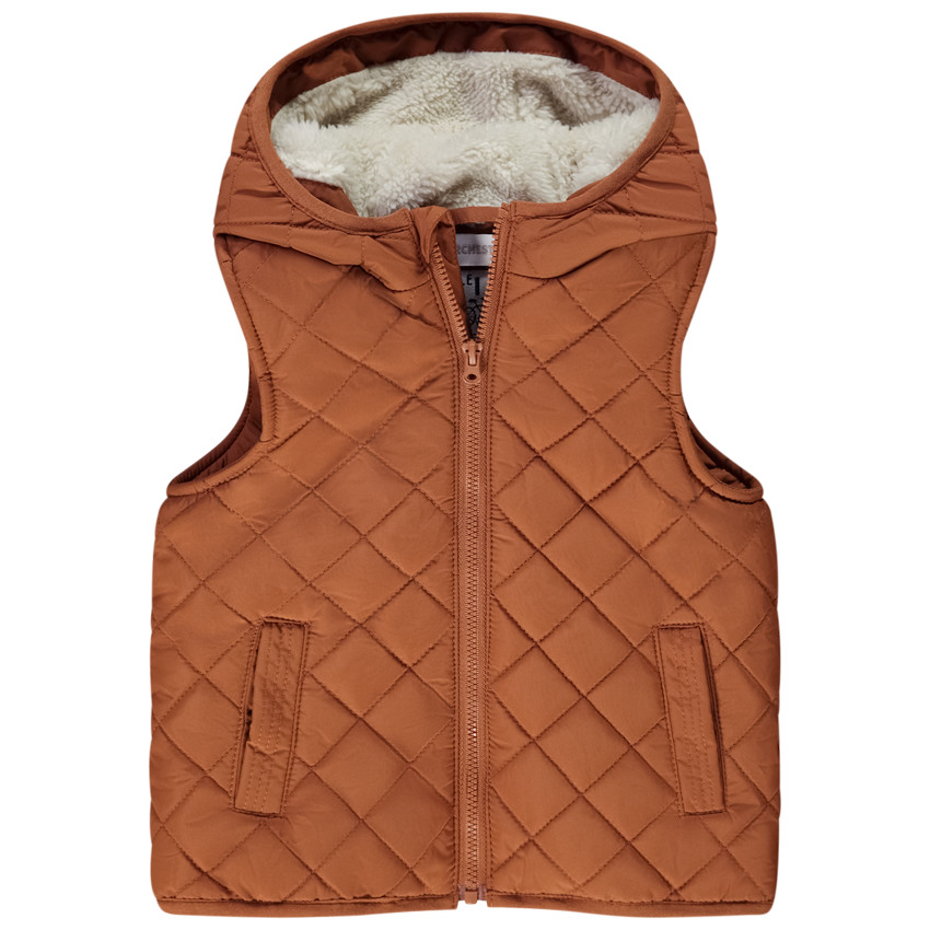 Αμάνικο μπουφάν με επένδυση sherpa για bebe αγόρι 