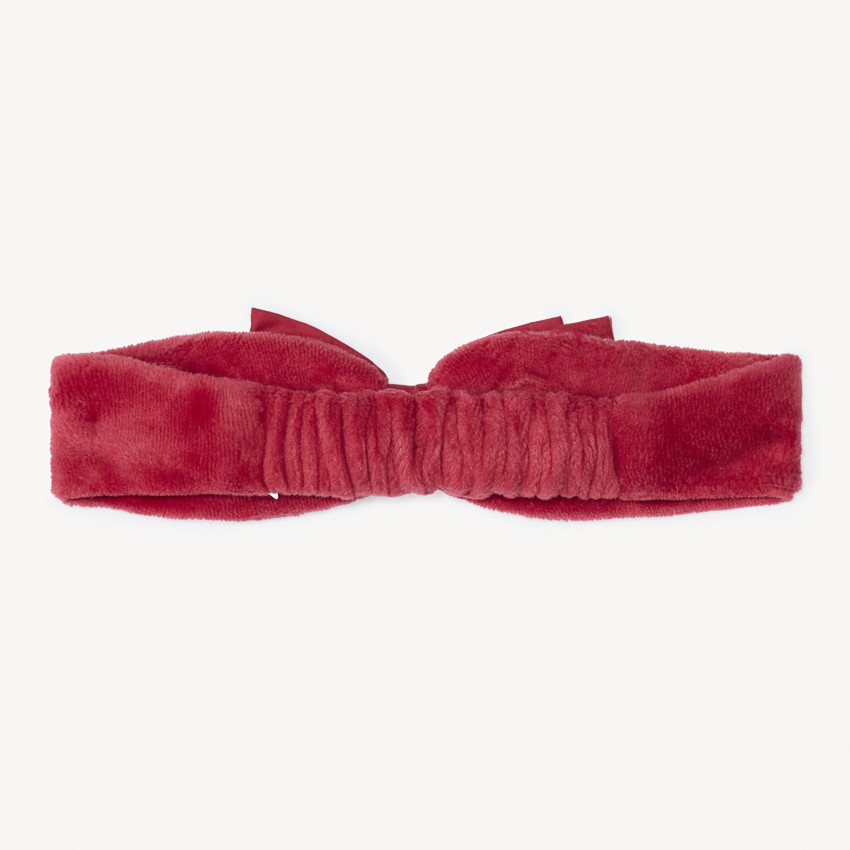 Bandeau à nœud bi-matière pour bébé fille 