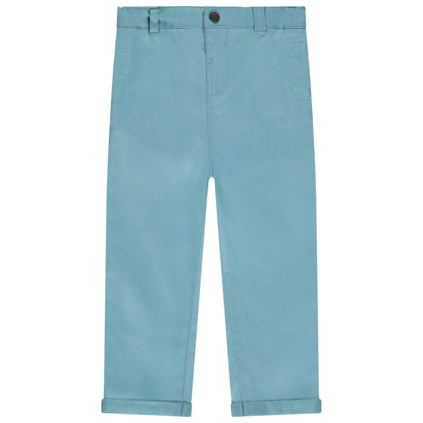 Παντελόνι από υφασμάτινο μονόχρωμο για μωρό αγόρι 