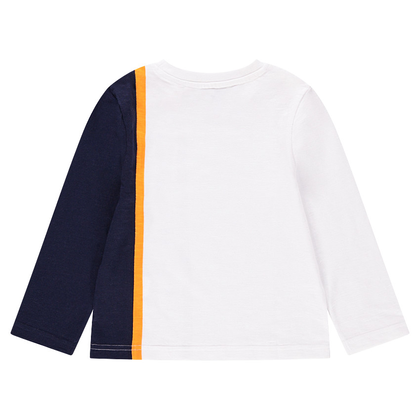 Κοντομάνικη μπλούζα με λωρίδες σε αντίθεση 