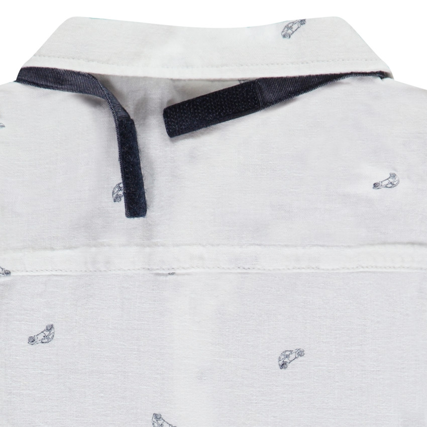 Ensemble 3 pièces imprimé voitures + nœud pour bébé garçon 