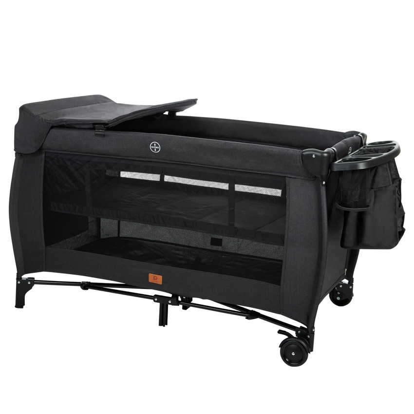 Κρεβάτι ταξιδιού με αξεσουάρ Top All In μαύρο 