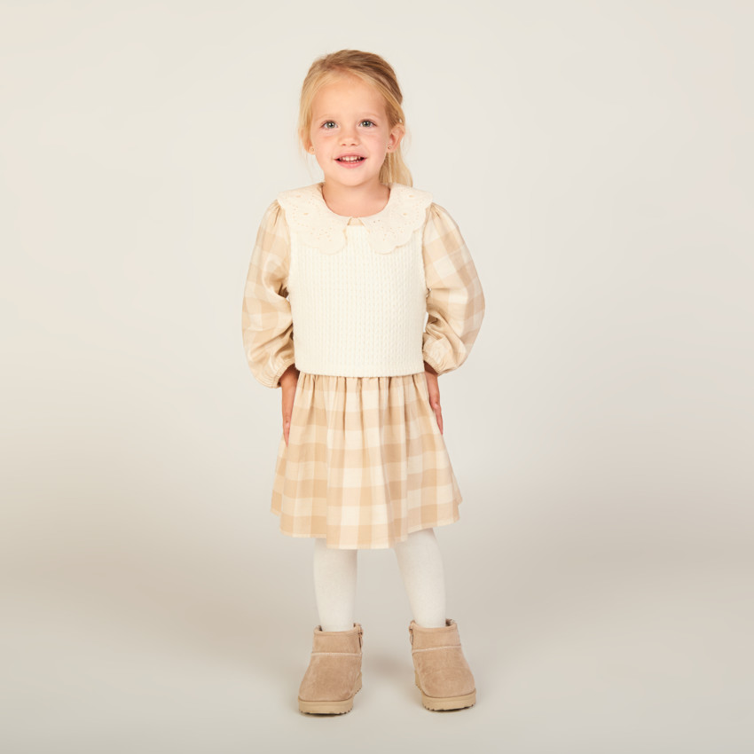 Σύνολο 2 τεμαχίων με καρό φόρεμα για κορίτσι μωρό 