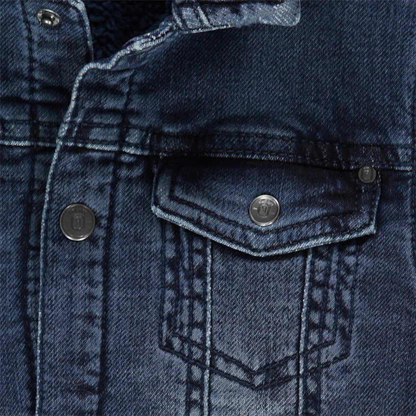 Φανελένιο μπουφάν με όψη used ντένιμ 