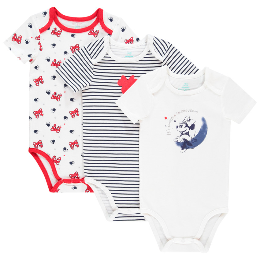 Σετ από 3 bodies κοντομάνικα σχέδιο Minnie Disney 