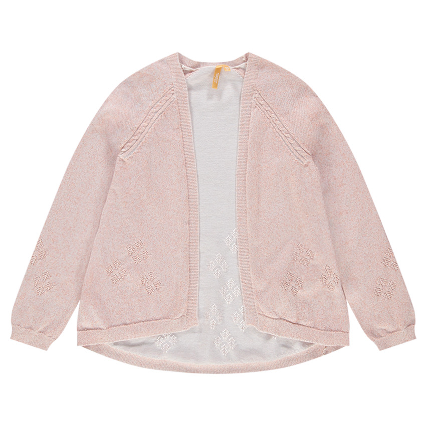 Παιδικά - Πλεκτή ζακέτα χωρίς κουμπιά με μοτίβα ζακάρ 