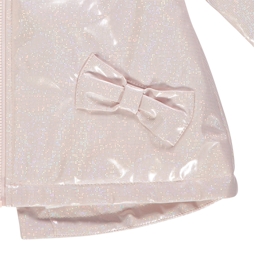 Parka à capuche scintillante doublée sherpa  