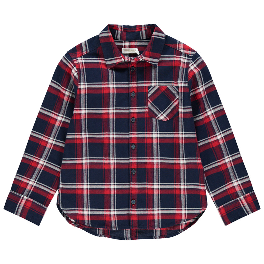 Πουκάμισο μακρυμάνικο καρό με τσέπη 