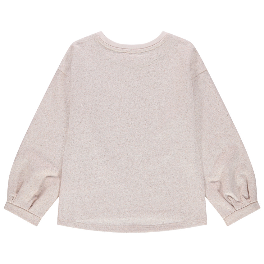 Φούτερ από φανέλα μελανζέ με μεταλλιζέ ίνες και φράσεις με παγιέτες 